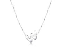 Silver Initial Letter Necklace W SPE-5563